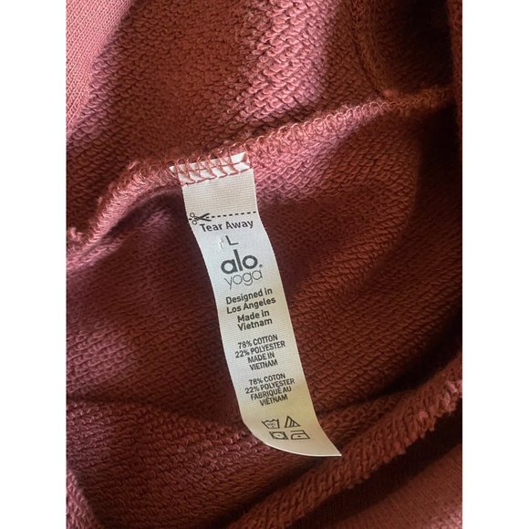 Alo Yoga Low Key Hoodie Women’s Large Sweatshirt in Rose Wood - Picture 7 of 9